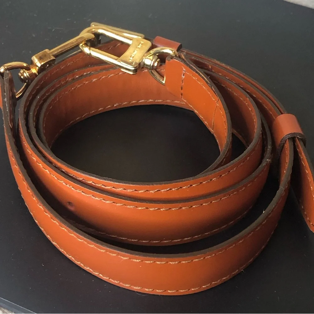 LOUIS VUITTON Adjustable Brown Kenyan Fawn Leather Strap with Gold Hardware